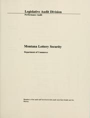 Cover of: Montana Lottery security, Department of Commerce: performance audit
