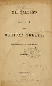 Cover of: Mr. Dallas' letter on the Mexican treaty