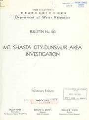 Mt. Shasta City-Dunsmuir Area investigation by William D. Hammond