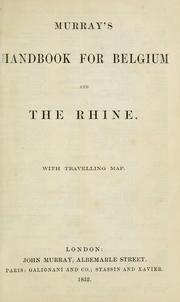 Cover of: Murray's handbook for Belgium and the Rhine. by Murray, John