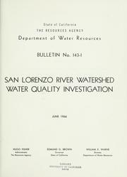 Cover of: San Lorenzo River watershed water quality investigation