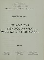 Cover of: Fresno-Clovis Metropolitan Area water quality investigation