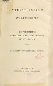 Cover of: Narratiunculae Anglice conscriptae. by Thomas Oswald Cockayne
