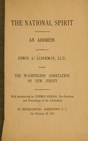 Cover of: The national spirit.: An address