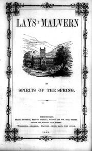 Lays of Malvern by Spirits of the Spring.