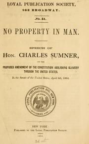 Cover of: No property in man.