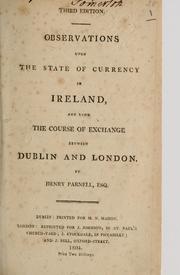 Cover of: Observations upon the state of currency in Ireland by Parnell, Henry Sir