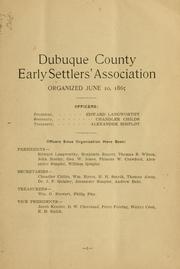 Cover of: [Officers, constitution and list of members] | Dubuque County early settlers
