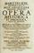 Cover of: Opera historica et philologica, sacra et profana.