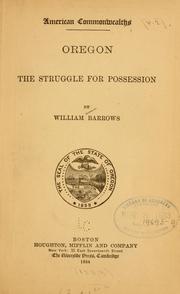 Cover of: Oregon by W. Barrows, W. Barrows