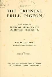 Cover of: oriental frill pigeon | Frank Machin