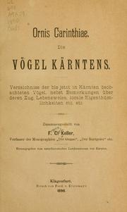 Ornis Carinthiae by Franz Carl Keller