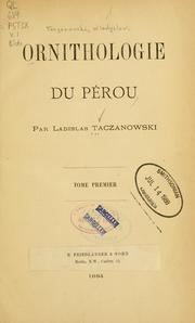 Cover of: Ornithologie du Pérou