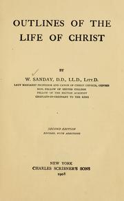 Cover of: Outlines of the life of Christ