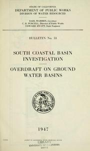 Cover of: South coastal basin investigation by George B. Gleason