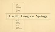 Cover of: Pacific Congress springs, Santa Clara county ... by 
