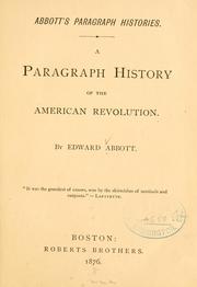 Cover of: paragraph history of the American revolution ...