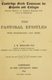 Cover of: The Pastoral epistles: with introduction and notes