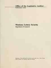 Cover of: Performance audit report by Montana. Legislature. Office of the Legislative Auditor.