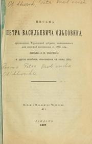 Cover of: Pis'ma Petra Vasil'evicha Ol'khovika.