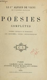 Cover of: Poésie complètes by Alfred de Vigny