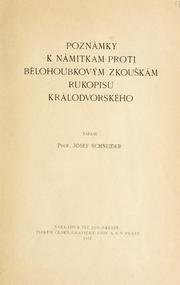 Cover of: Poznámky k námitkam proti Blohoubkovým zkoukám Rukopisu králodvorského.