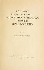 Poznámky k námitkam proti Blohoubkovým zkoukám Rukopisu králodvorského by Josef Schneider