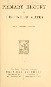 Cover of: Primary history of the United States. by Patrick Henry Cannon