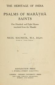 Cover of: Psalms of Maratha saints by Macnicol, Nicol
