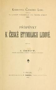 Cover of: Píspvky k eské etymologii lidové.