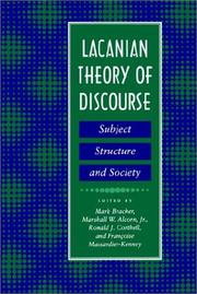 Cover of: Lacanian Theory of Discourse: Subject, Structure, and Society