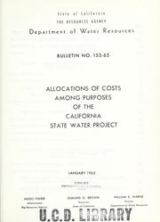 Cover of: Allocations of costs among purposes of the California State Water Project