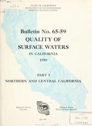 Cover of: Quality of surface waters in California 1959.