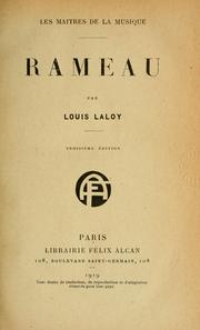 Cover of: Rameau, par Louis Laloy.