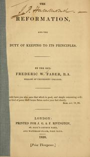 Cover of: The Reformation and the duty of keeping to its principles