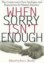 Cover of: When Sorry Isn't Enough by Roy L. Brooks