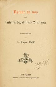 Cover of: Reinke de Vos und satirisch-didaktische Dichtung