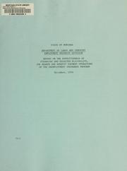 Cover of: Report on the effectiveness of financing and selected eligibility, job search, and benefit payment operations of the unemployment insurance program: State of Montana, Department of Labor and Industry, Employment Security Division.