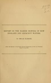 Cover of: Report on the marine isopoda of New England and adjacent waters