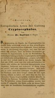 Cover of: Revision der europäischen arten der gattung Cryptocephalus