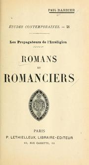 Cover of: Romans et romanciers