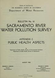 Cover of: Sacramento River water pollution survey by California. Dept. of Water Resources.