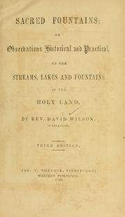 Cover of: Sacred foundations, or, Observations historical and practical by David Wilson undifferentiated