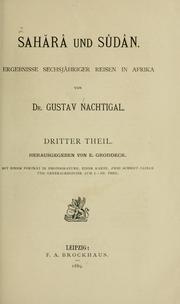 Cover of: Saharâ und Sûdân. by Gustav Nachtigal