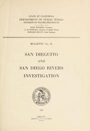 Cover of: San Dieguito and San Diego Rivers investigation.