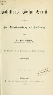 Cover of: Schillers Sohn Ernst by Schmidt, Karl.