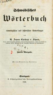 Cover of: Schwäbisches Wörterbuch by Schmid, Johann Christoph Ritter von