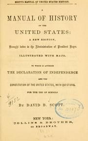 Cover of: Scott's Manual of United States history.: A manual of history of the United States