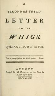 Cover of: second and third letter to the Whigs
