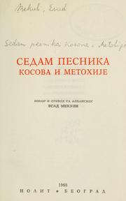 Cover of: Sedam pesnika Kosova i Metohije.